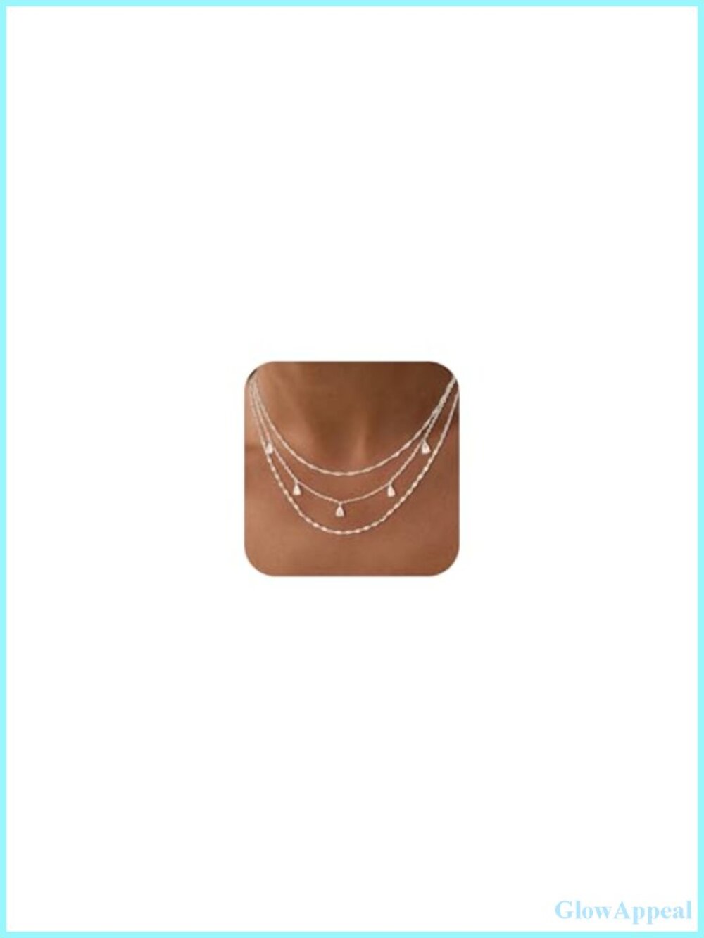 Layered Necklace Stack 14k Gold Plated CZ Chain Choker Set Dainty Women